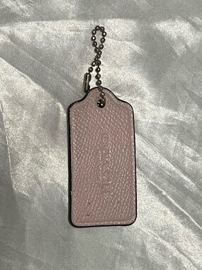 Coach Leather Tag in Dusty Pink 1.5 in